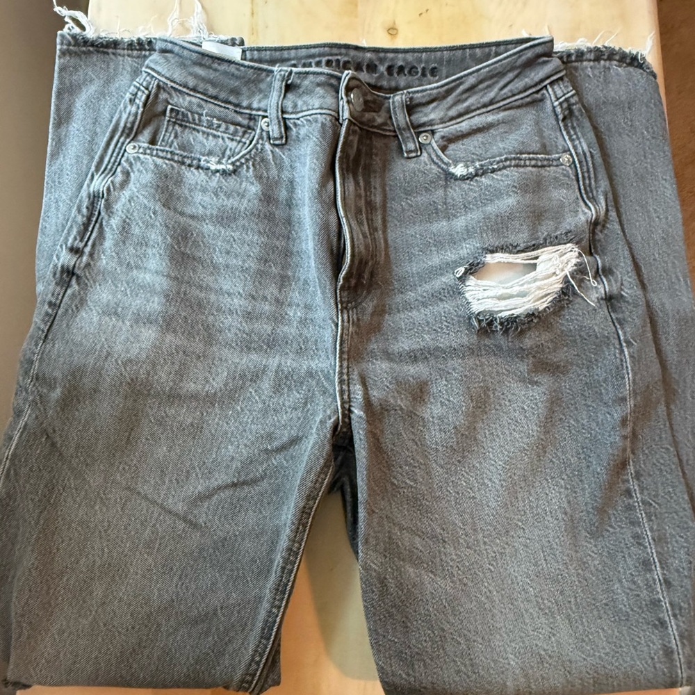 Gray Distressed American Eagle Jeans